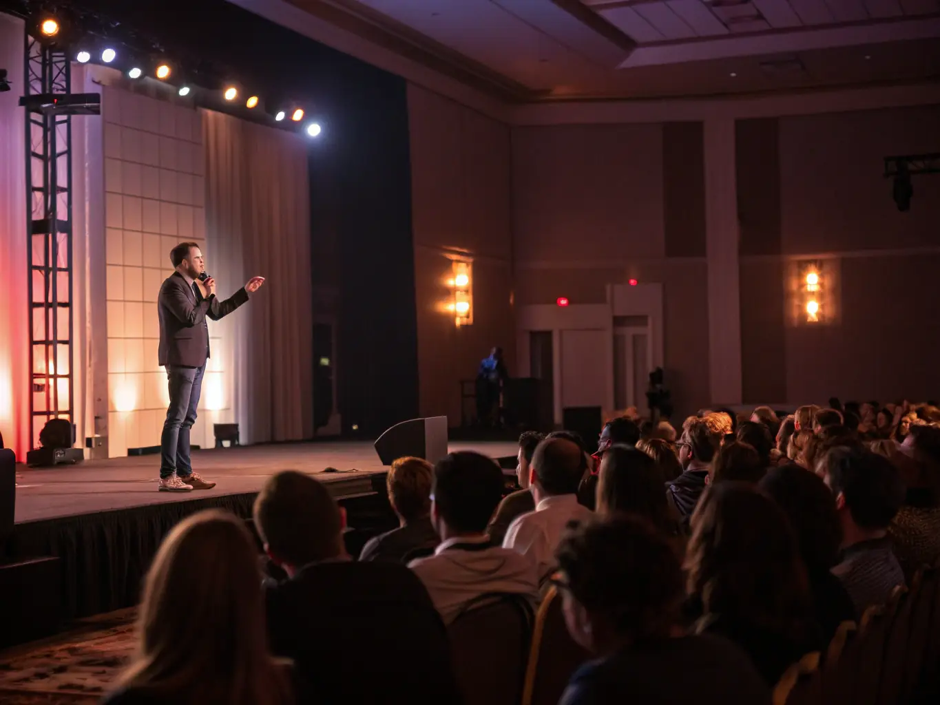 A professional photograph of a conference in Cape Town, South Africa, featuring a keynote speaker addressing a large audience. The image should highlight the speaker's expertise and the audience's engagement.